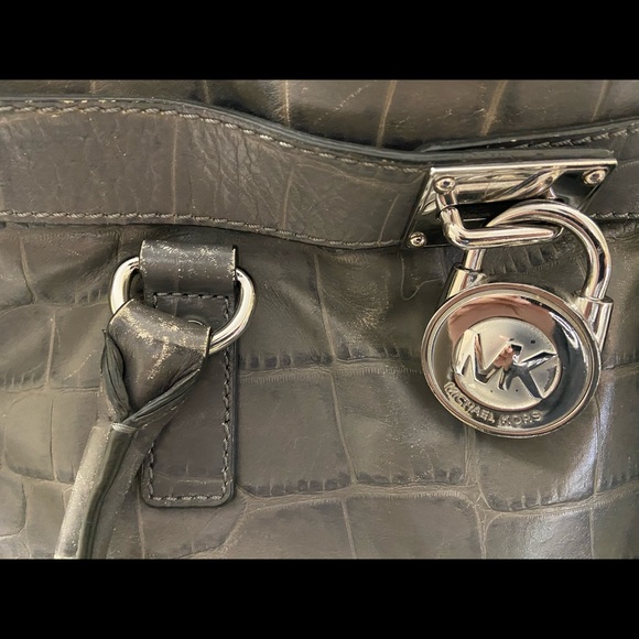 Michael Kors croc grey Hamilton Handbag - Picture 5 of 6